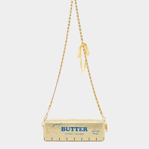 Betsey Johnson Kitsch Spread It On Yellow Crossbody Bag Stick Of Butter NWT - Picture 5 of 16